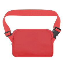 Riñonera para mujer - Riñonera pequeña para hombre, ideal para viajes y para correr, con correa ajustable (roja)