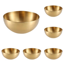 5-Pack Gold Stainless Steel Bowls, Compatible with Korean Kitchen Use – Cereal, Rice, Noodle, Snack, Party Bowls