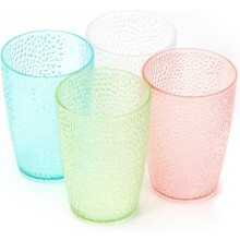 Balenie 4 akrylových pohárov s objemom 12 oz, nerozbitné a vhodné do umývačky riadu, stohovateľné na džús, limonádu, ľadovú kávu –