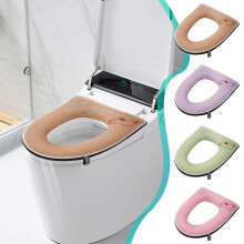 Coussin de siège de toilette rembourré en mousse avec dos antidérapant, housse zippée lavable, taille universelle pour toilettes rondes et
