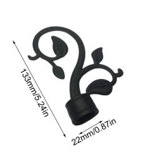 Lot de 2 embouts de tringle à rideaux élégants, diamètre 28 mm, motif feuille, pour une décoration intérieure raffinée, compatibles avec les