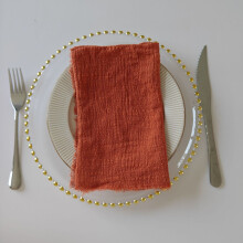 12 Pack Cotton Linen Napkins Handmade Cloth Napkins Washable Napkins for Dinner, Wedding, Parties, 12.6"x12.6"