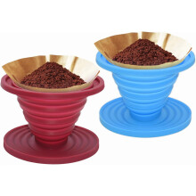 Filtre à café pliable à infusion lente – Porte-filtre réutilisable en silicone alimentaire, compatible avec les filtres standard, idéal pour