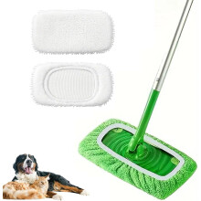Lingettes de balai en microfibre réutilisables – Lavables, utilisables à sec ou humides, compatibles avec les balais plats de 25 à 42 cm, sans