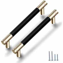 Poignées de meuble en aluminium moleté, paquet de 12, entraxe de 12,7 cm (5 po)