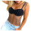 Γυναικείο Crop Top με Στρας και Δίχτυ, Μαύρο L 4