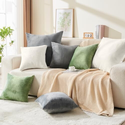 Flannel Pillow Cases 26x26 in, 2 Pack, Zip Closure 2