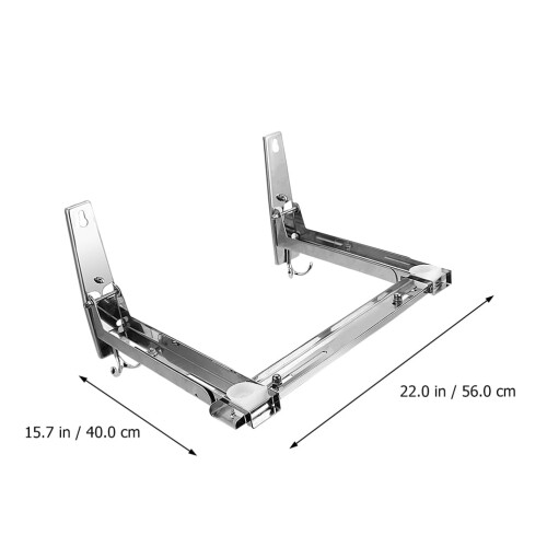 unbranded Microwave Oven Stand over The Range Small Folding Shelf Rack Silver 1