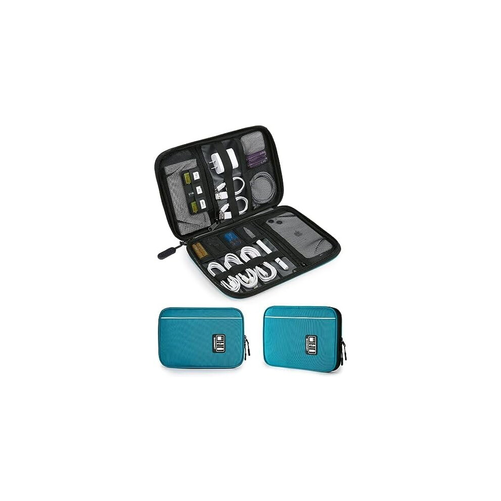 Large Electronics Organizer Travel Case Â Compatible With Cables, Phone, Power Bank, Sd Card Â Blue 9485826305675