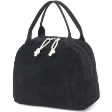 Borsa per il pranzo per uomo e donna, graziosa borsa termica in velluto a coste, borsa per il pranzo riutilizzabile e isolata, grande capacità,