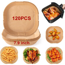 Deseboo Air Fryer Disposable Liners - 120 PCS, Non-Stick Paper Liners for 5-8L Air Fryers