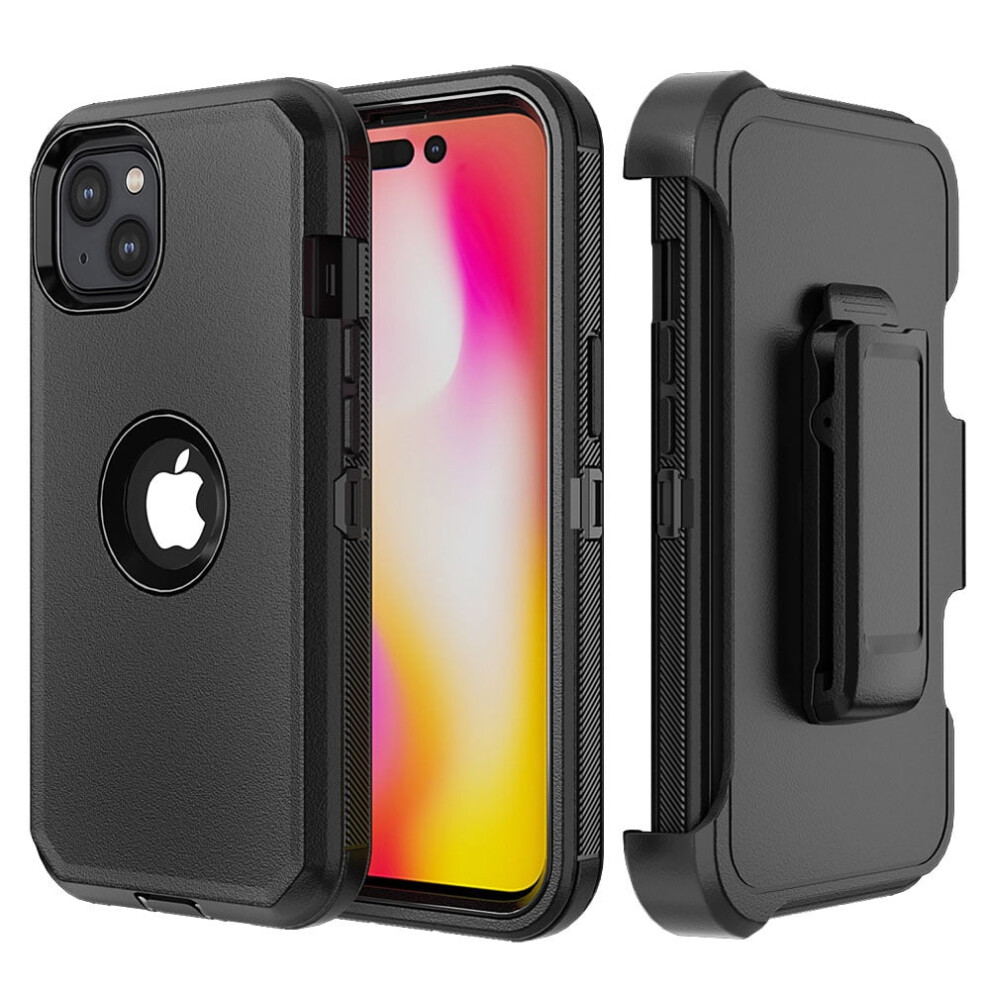 Xhy Compatible With Iphone 14 Case – Military-Grade Rugged Armor, Belt Clip Holster, Shockproof & Detachable, Black 9485826305705