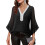 Camicetta da donna in chiffon con scollo a V e volant, maniche a 3/4. 4