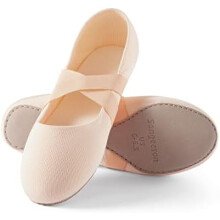 Balletschoenen voor dames (leren volledige zool, voetboogondersteuning, ademend), jazzschoenen, ballerina's, dansschoenen voor dames voor beginners
