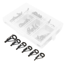 Kit di riparazione per anelli guida canna da pesca Ymiko, 40 pezzi/scatola, acciaio inossidabile e ceramica, compatibile con la maggior parte delle