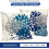 Conjunto de 2 capas de almofada decorativas em linho azul, 45x45cm (18x18 polegadas). 5