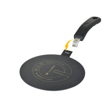 ComwithSafe 20cm induction adapter, removable insulation handle, does not change color after use, heat distribution plate with black high temperature