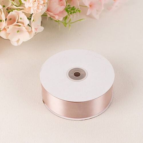 BalsaCircle 1,5" x 50 γιάρδες Nude γυαλιστερή σατέν κορδέλα μονής όψης ΜΠΟΜΠΟΝΙΕΡΕΣ ΓΑΜΟΥ 2