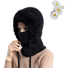 Hata Beanie 3in1 le Scairf agus Masc, Hata Beanie 3in1 do Mhná, Tacar Scairf agus Masc Sciála Cniotáilte, Hataí Balaclava