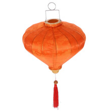 OUNONA Vietnamese Oranje Zijden Lantaarn Hangende Decoratie Traditionele Stoffen Lantaarn voor Bruiloft, Feest, Tuinfestival