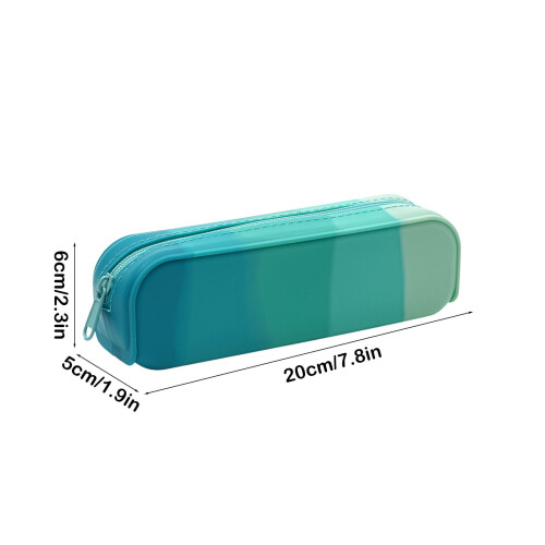 Macaron Gradient Silicone Pencil Pouch Large Capacity 2