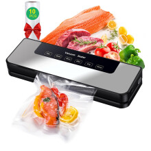 Vacuum Sealer, Hilifix 5-in-1 Food Vacuum Sealer Machine with 65 KPA Powerful Suction, 30MM Longer Seal Food Sealer for Dry and Moist Food Fresh