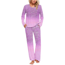 Lente pyjama met lange mouwen voor dames, set met een losse top en broek.