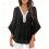 Camicetta da donna in chiffon con scollo a V e volant, maniche a 3/4. 7