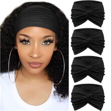 breite Haarbänder für Damen, große Turban-Haarbänder, Boho-Kopftücher, elastische Haarbänder, Haarknoten-Haaraccessoires