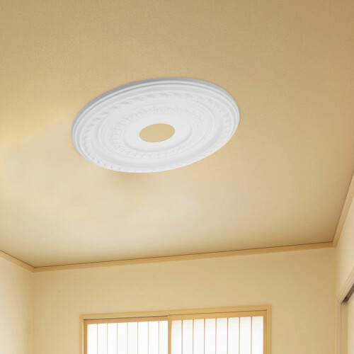 FRCOLOR White Ceiling Medallion for Modern Light Fixture Decor 2