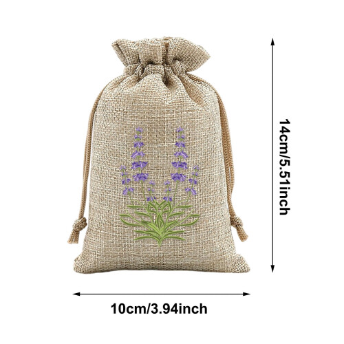 Presentpåsar med dragsko, säckväv, lavendel, 12 st 2