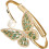 Pulsera de perlas y mariposa de cristal para mujer 1