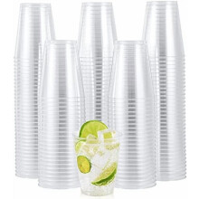 Vasos desechables de plástico transparente de 8 oz, paquete de 200 vasos de plástico transparente resistentes, perfectos para bodas, Acción de