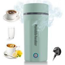 Emooncn 500ML Portable Travel Electric Kettle - Fast Boil, Quiet, Small, Stainless Steel Mini Auto Shut Off Tea Kettle (Green)