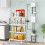 Mobile Storage Rack with Wheels, 4 Hooks, Space-Saving Vertical Design, Sturdy Frame, Durable & Deformation-Resistant – Ideal for Kitchen & Bathroom 5