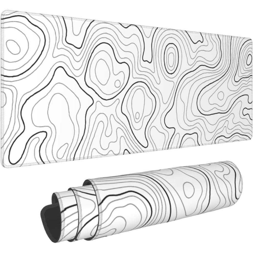 Topographic Gaming Mouse Pad 80 X 30 Cm White 9104899493910