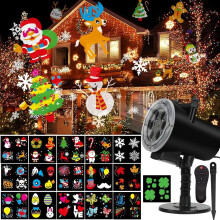 Proiector luminos de sărbători: 16 diapozitive HD, LED, impermeabil, interior/exterior, telecomandă – Compatibil cu decorațiuni de Crăciun,