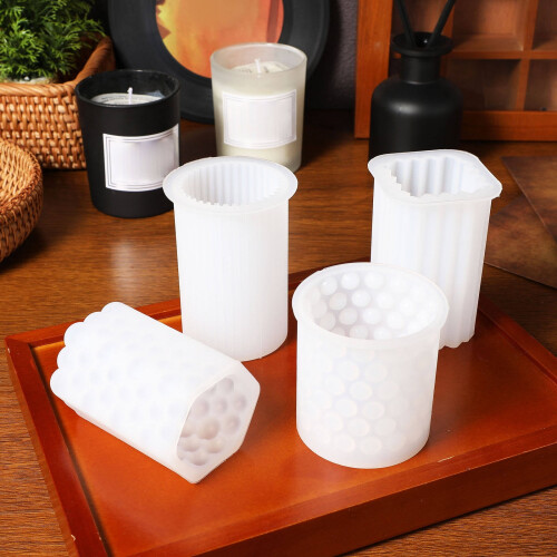 Candle Making Kit 4Pcs Candle Molds Pillar Scented Candles Diy Projects 1