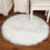 Oxodoi Modern Plush White Solid Print Area Rugs, 23.6" 8