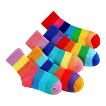 5 Pairs Kids Socks Cute Print Children Middle Tube Socks Winter Warm Socks