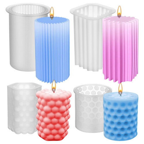 Candle Making Kit 4Pcs Candle Molds Pillar Scented Candles Diy Projects 2