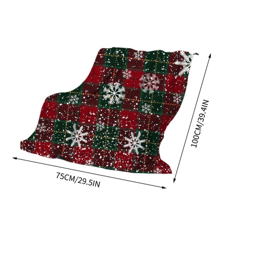 Christmas Flannel Blanket Red Snowflake Polka Dot 2