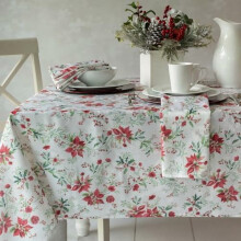 Tovaglia natalizia jacquard con stelle di Natale