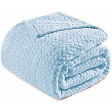 Lichtblauwe fleece deken in kingsize formaat (90x104 inch)