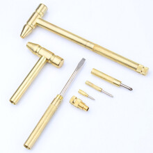 Copper Hammer 5 In 1 Multifunctional Hammer Built-in Small Screwdriver Indoor Outdoor Mini Tool Hand Tool Kit Hammer