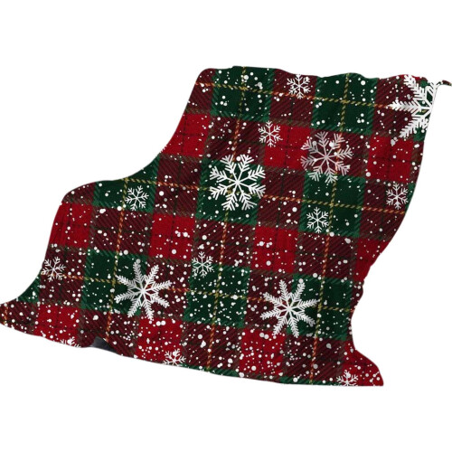 Christmas Flannel Blanket Red Snowflake Polka Dot 1