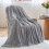 Grey Flannel Fleece Throw Blanket 100% Polyester 4