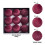 9pcs 8cm Shatterproof Flocked Christmas Baubles with Strings 2