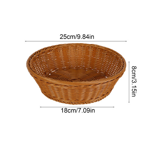 Round plastic bread basket wicker style1piece 2