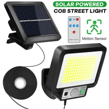 Xhy Solar Lights Buitenstraatverlichting met Afstandsbediening Waterdichte Beveiligingslamp met Bewegingssensor Wandlamp voor Garage, Tuin, Entree en